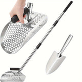 NNETM Long Handle Stainless Steel Sand Scoop for Detecting