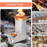NNETM Rocket Outdoor L-Shaped Portable Wood Stove