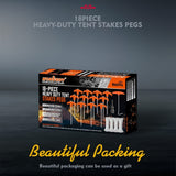 NNETM 18 pcs Heavy Duty Tent Stakes Set with Rope & Hook