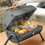 NNETM Double-Sided Charcoal Grill with Lid