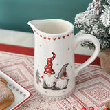 Ceramic Christmas Beverage Jug with Embossed Santa 1pc