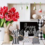NNETM Set of 6 Easter Bunny Decor with Polka Dot Baskets