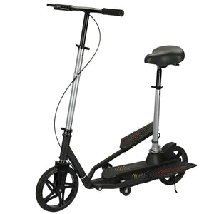 NNETM Black Stainless Steel Scooter with Rear Suspension