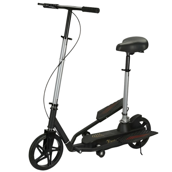 NNETM Black Stainless Steel Scooter with Rear Suspension