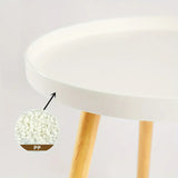 NNETM Minimalist Round White Coffee Table - Space-Saving Design