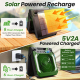 NNETM 20000mAh Solar Camping Fan with LED Light