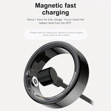 NNETM Smart Ring Fitness Tracker - Stainless Steel Workout Smart Ring