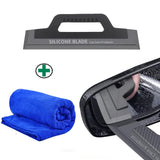 2-Piece Heavy-Duty Silicone Car Wiper Blade Set – Paint-Safe Glass Water Scraper with Cleaning Cloth