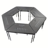 NNETM Aluminum Camping Table Non-Folding Hexagonal