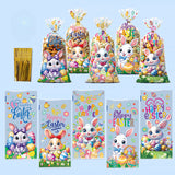 NNETM 50pcs Easter Rabbit Gift Packaging Bags