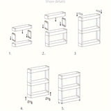 NNETM 3-Layer Slim Refrigerator Edge Gap Organizer Cart