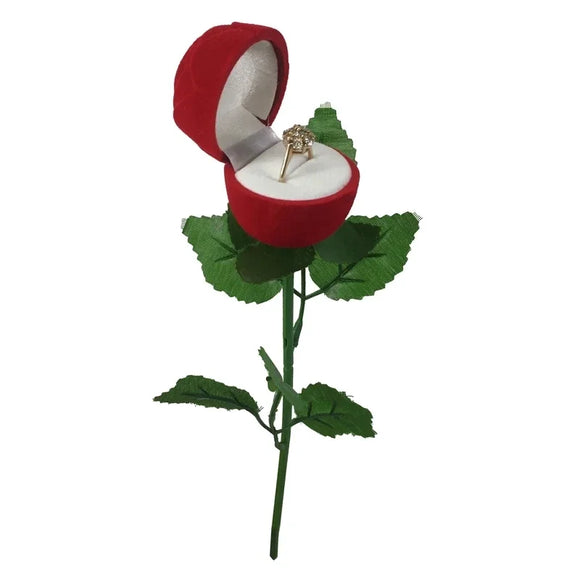 NNEOBA Flocked Rose Ring Storage Box for Engagement