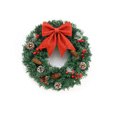 NNEOBA Lighted Christmas Wreath with Red Bow and Pinecones