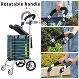 NNETM Folding Trolley with Cover for Kitchen and Dining