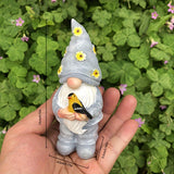 NNETM 3-Piece Easter Resin Gnome Garden Statue Set Rustic Style