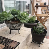 NNETM 5-Pack Metal Plant Stands for Indoor and Outdoor Use