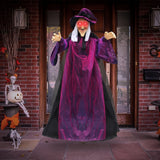 NNETM Animated Hanging Witch with Light-Up Eyes