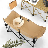 NNETM 2-Person Folding Camping Sofa Chair with Armrests