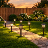 6-Piece Solar Outdoor Pathway Lights – Warm White