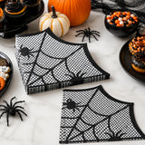 20pcs, Napkins, Spider Web Paper Napkins, Spider Web Shaped Irregular Paper Napkins, Halloween Party Decorations for Home, Spooky Halloween Table Decor, Halloween Party Supplies, Happy Halloween Gifts, Event Party Napkins
