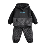 NNEOBA Boys Winter Fashion Stitching Quilted Sports Suit