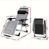 NNETM Zero Gravity Folding Lounge Chair – Adjustable Outdoor Recliner (Gray)