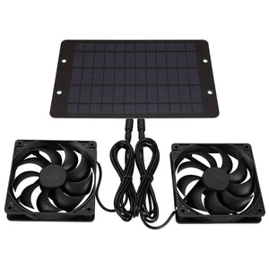 NNETM Solar-Powered Electric Ventilator - 10W/12V Dual Fan Pack