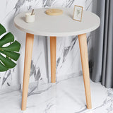 NNETM Minimalist Round White Coffee Table - Small and Space-Saving