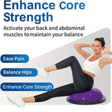 NNETM Balance Ball Gym Training Exercise Half Fitness with Pump & Band - Purple