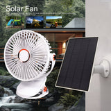NNETM Solar Battery Camping Fan with Light Rechargeable