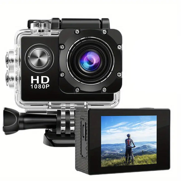 NNETM HD 1080P Sport Action Camera with 2-inch LCD Screen and Waterproof Housing
