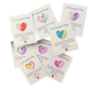 NNEOBA 8pcs Heart Pocket Hug with Encouragement Card