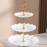 3-Tier White Plastic Cake Stand Detachable Lightweight