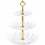 3-Tier White Plastic Cake Stand Detachable Lightweight