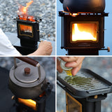 NNETM Retro Stainless Steel Camping Stove with Window