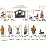NNETM Divine Nativity: 12-Piece Realistic Christmas Figurine Set