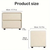 NNETM Bedside Table w/ Fabric Drawers - White