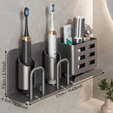 NNETM Wall Mount Aluminum Toothbrush Razor Holder