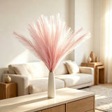 Pink Artificial Pampas Grass Bouquet Polyester Faux Flowers