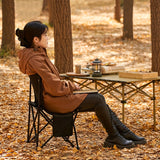 NNETM Portable Folding Steel Camping Chair with Backrest
