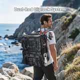 NNETM Fishing Tackle Backpack with Rod Holder & Trays