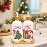 Christmas Gnome Soap Dispenser Set with 1 Tray