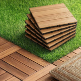 27pcs Pine Wood Interlocking Deck Tiles DIY Flooring