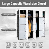 NNETM Storage Wardrobe Closet with Hanging Rods