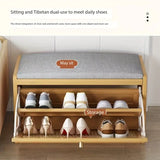 NNETM 70cm Bamboo Shoe Rack Bench - Seat and Storage