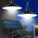 NNETM Double Head Solar Hanging Light Motion Sensor - LED Pendant Lamp with Remote Control