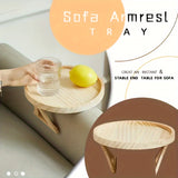 NNETM Foldable Wooden Sofa Armrest Tray Clip-On