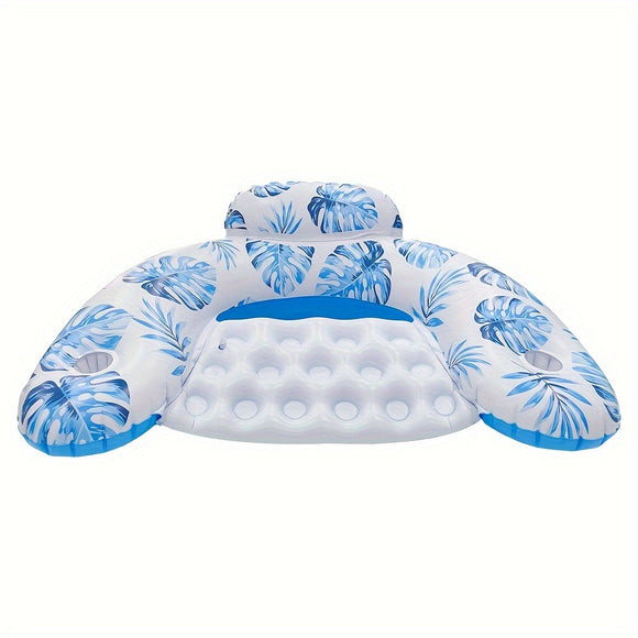 NNETM Leaf Pattern U-Shape Inflatable Pool Float Lounger