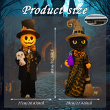 NNETM Halloween Yard Pumpkin Gentleman & Black Cat Witch