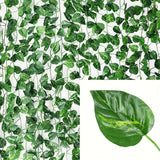 12pcs Artificial Ivy Vine Garland Set 120cm Green Leaf
